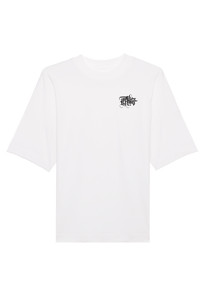LEFTKISS LOGO & TEXT SHIRT WHITE