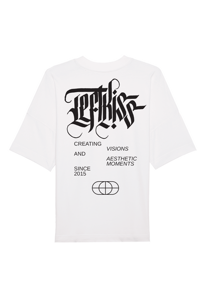 LEFTKISS LOGO & TEXT SHIRT WHITE