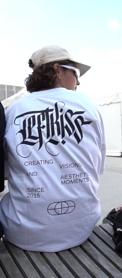 LEFTKISS LOGO & TEXT SHIRT WHITE