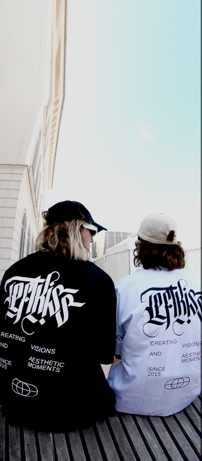 LEFTKISS LOGO & TEXT SHIRT WHITE